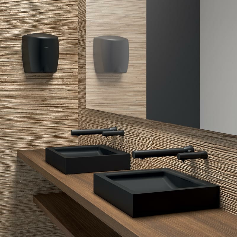 HIGHFLOW automatic air pulse hand dryer in matte black